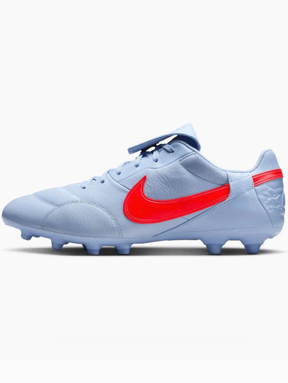 Brand New Nike Premier 3 FG soccer cleats in the Royal Tint/Bright Crimson